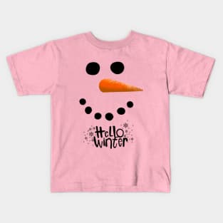 Hello winter-snowman Kids T-Shirt